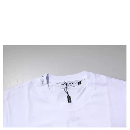 White Logo Plaque Cotton Crew Neck T-shirt
