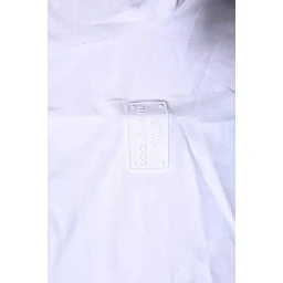 White Logo Plaque Cotton Crew Neck T-shirt