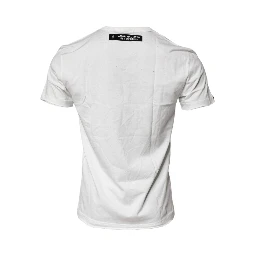 White Graphic Print Cotton Crew Neck T-shirt