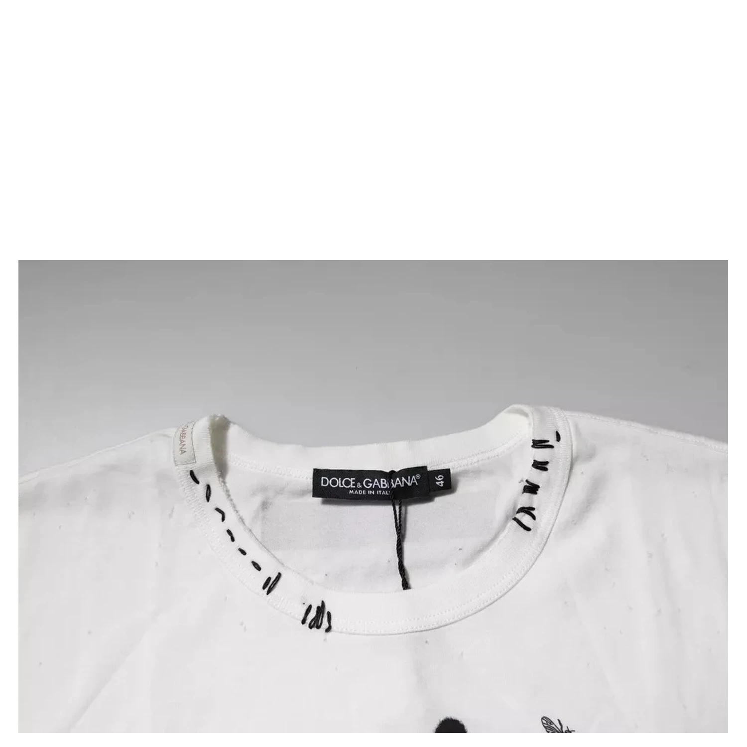 White Graphic Print Cotton Crew Neck T-shirt