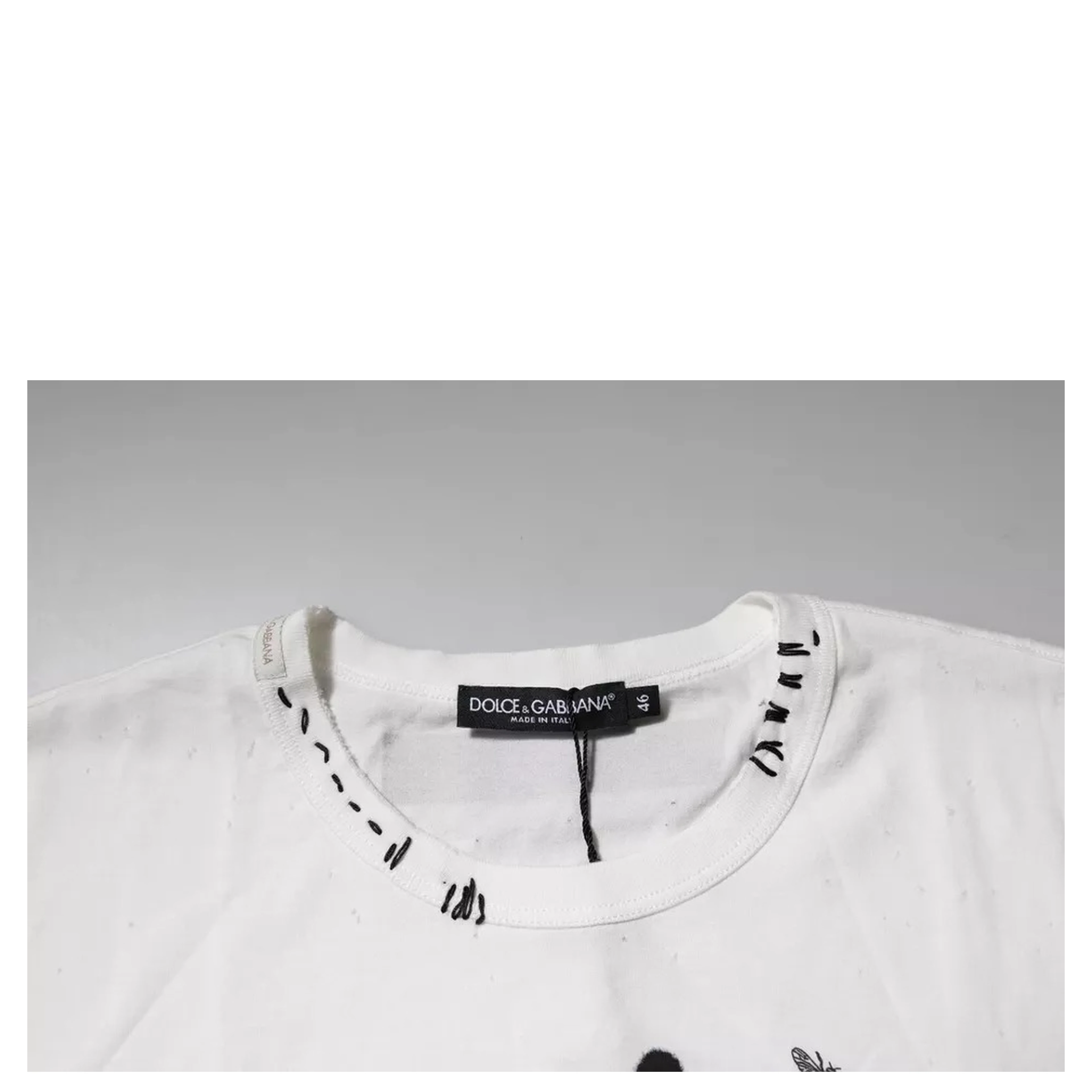 White Graphic Print Cotton Crew Neck T-shirt