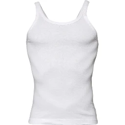 Ivory Cotton Sleeveless Round Neck Tank T-shirt