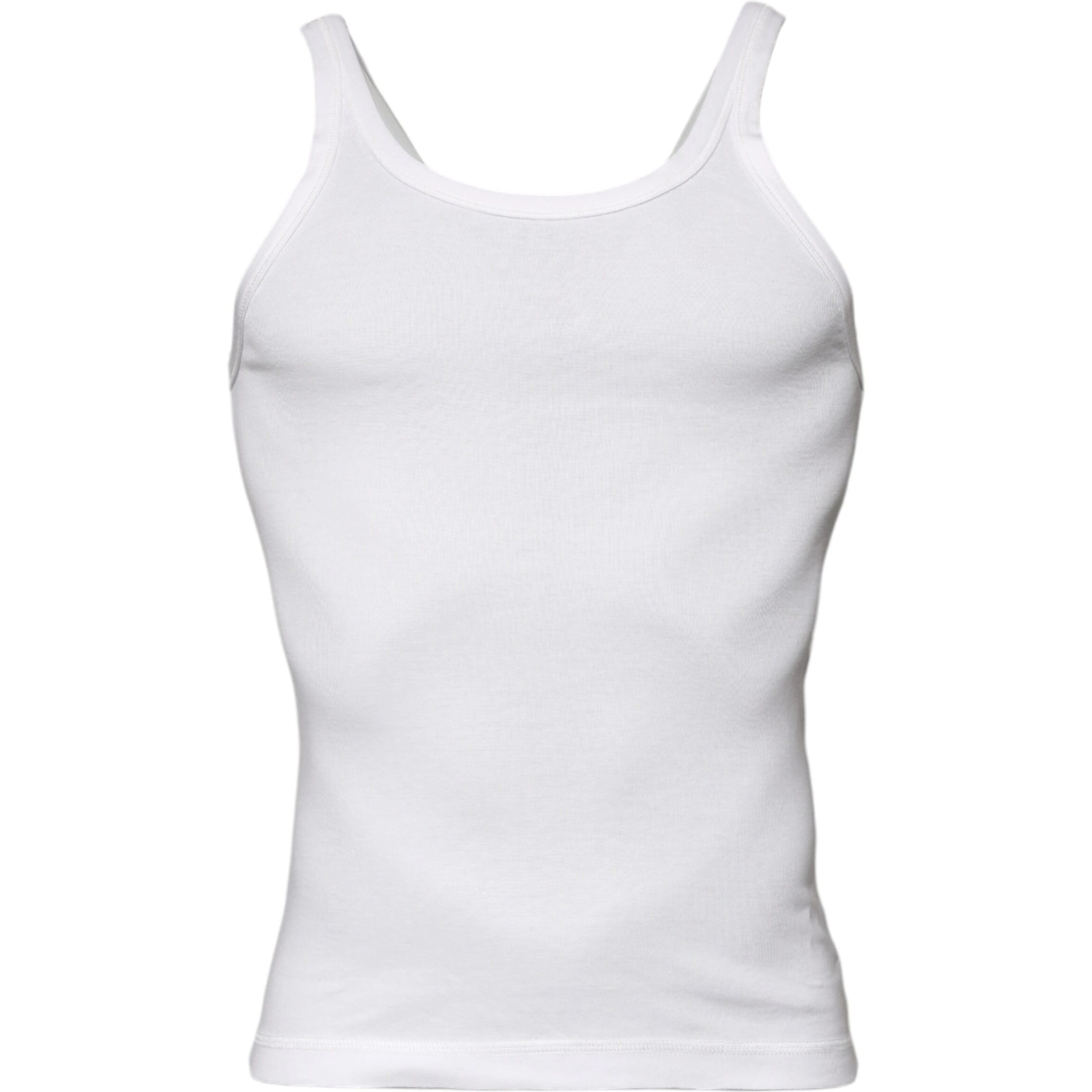 Ivory Cotton Sleeveless Round Neck Tank T-shirt