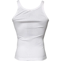 Ivory Cotton Sleeveless Round Neck Tank T-shirt