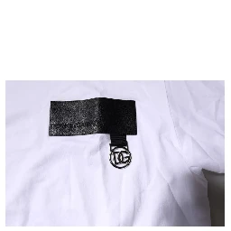 White Logo Patch Cotton Crew Neck T-shirt