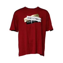 Red Logo Tape Cotton Crew Neck T-shirt
