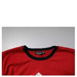 Red Logo Crown Cotton Crew Neck T-shirt