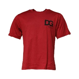 Red DG Logo Cotton Crew Neck T-shirt