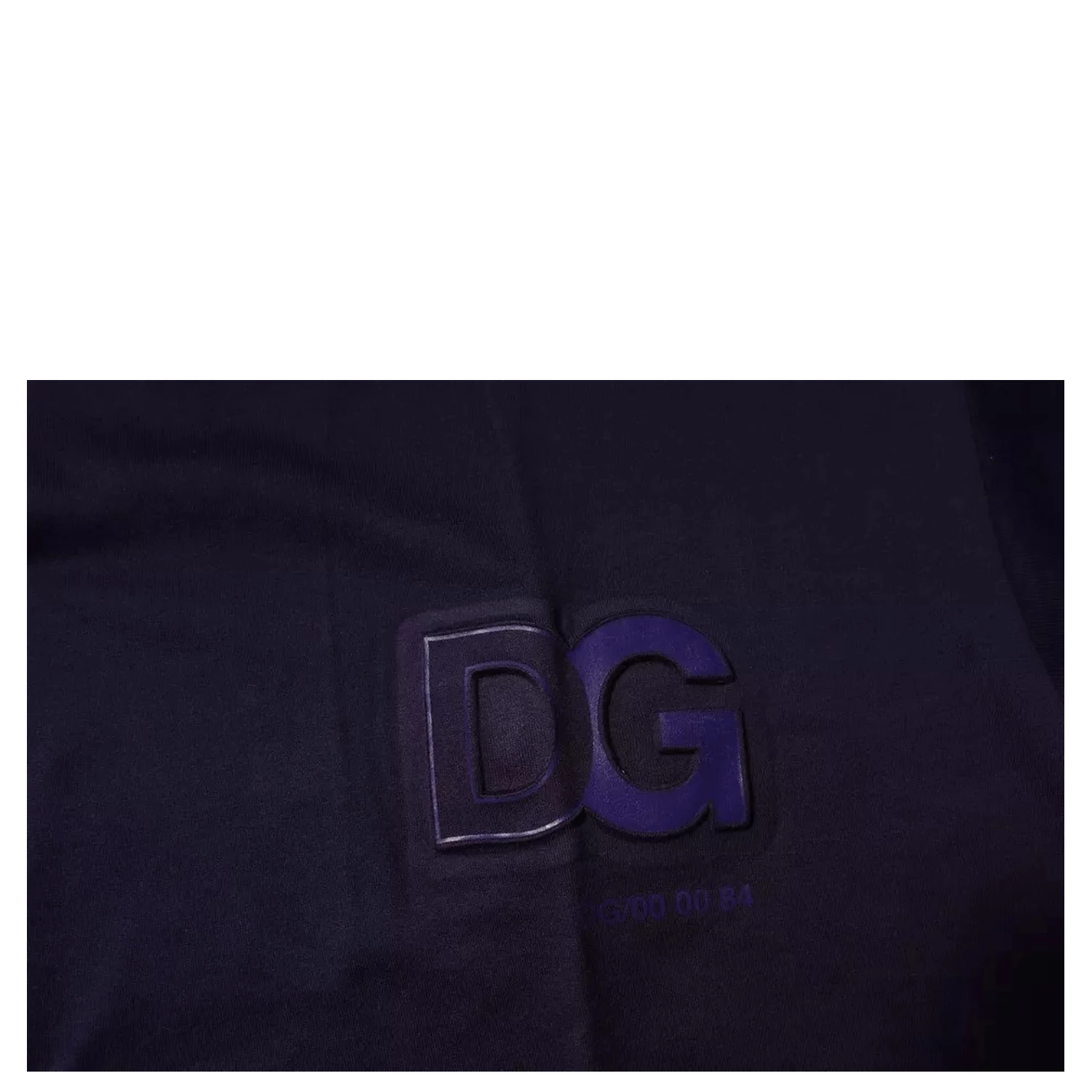 Navy Blue DG Logo Cotton Crew Neck T-shirt