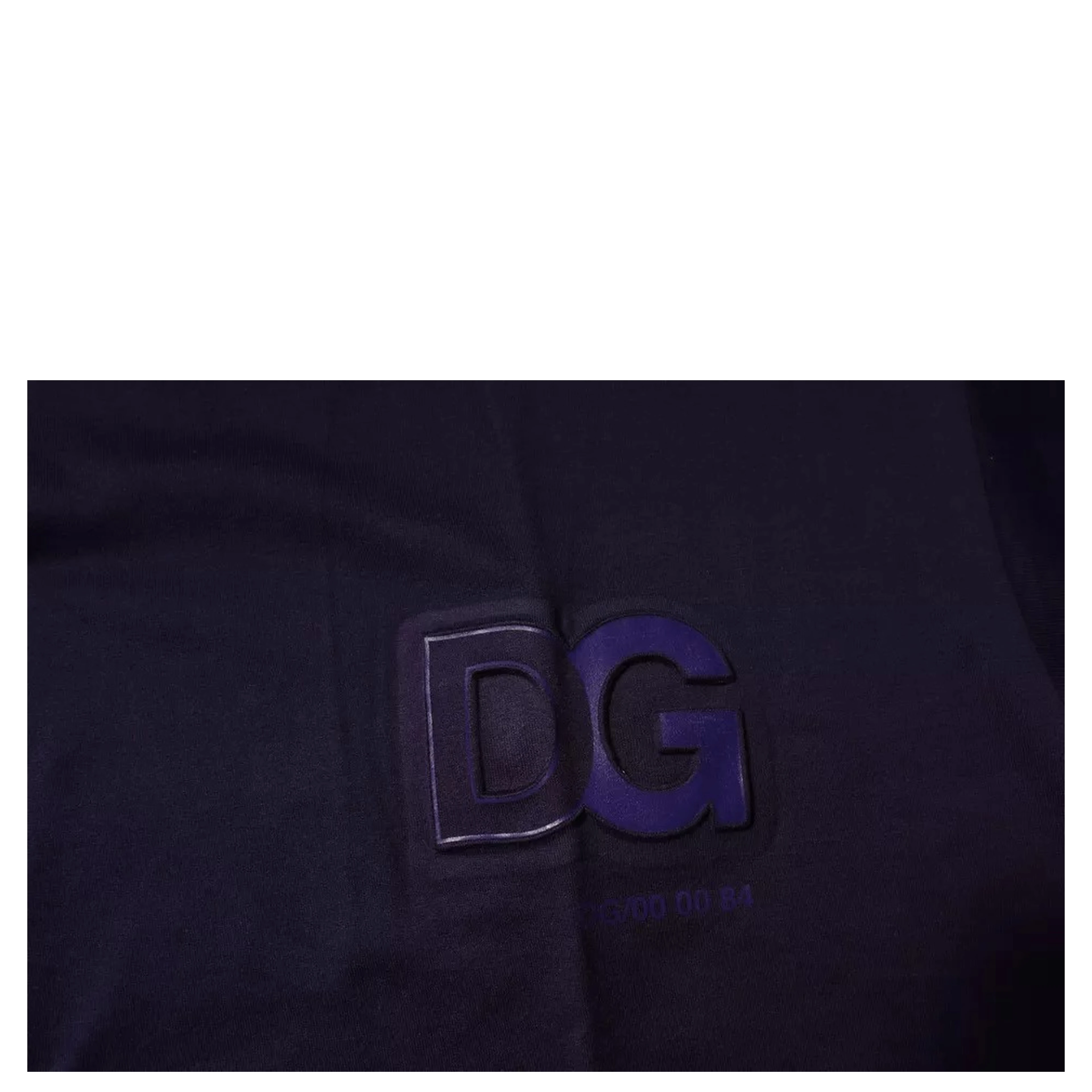 Navy Blue DG Logo Cotton Crew Neck T-shirt