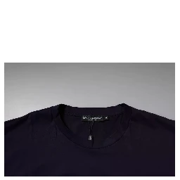 Navy Blue DG Logo Cotton Crew Neck T-shirt