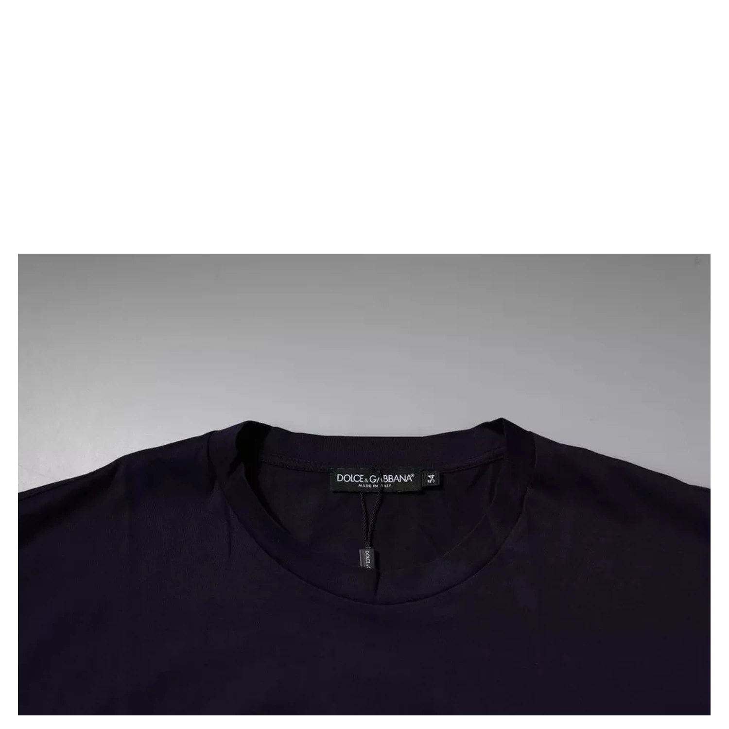 Navy Blue DG Logo Cotton Crew Neck T-shirt