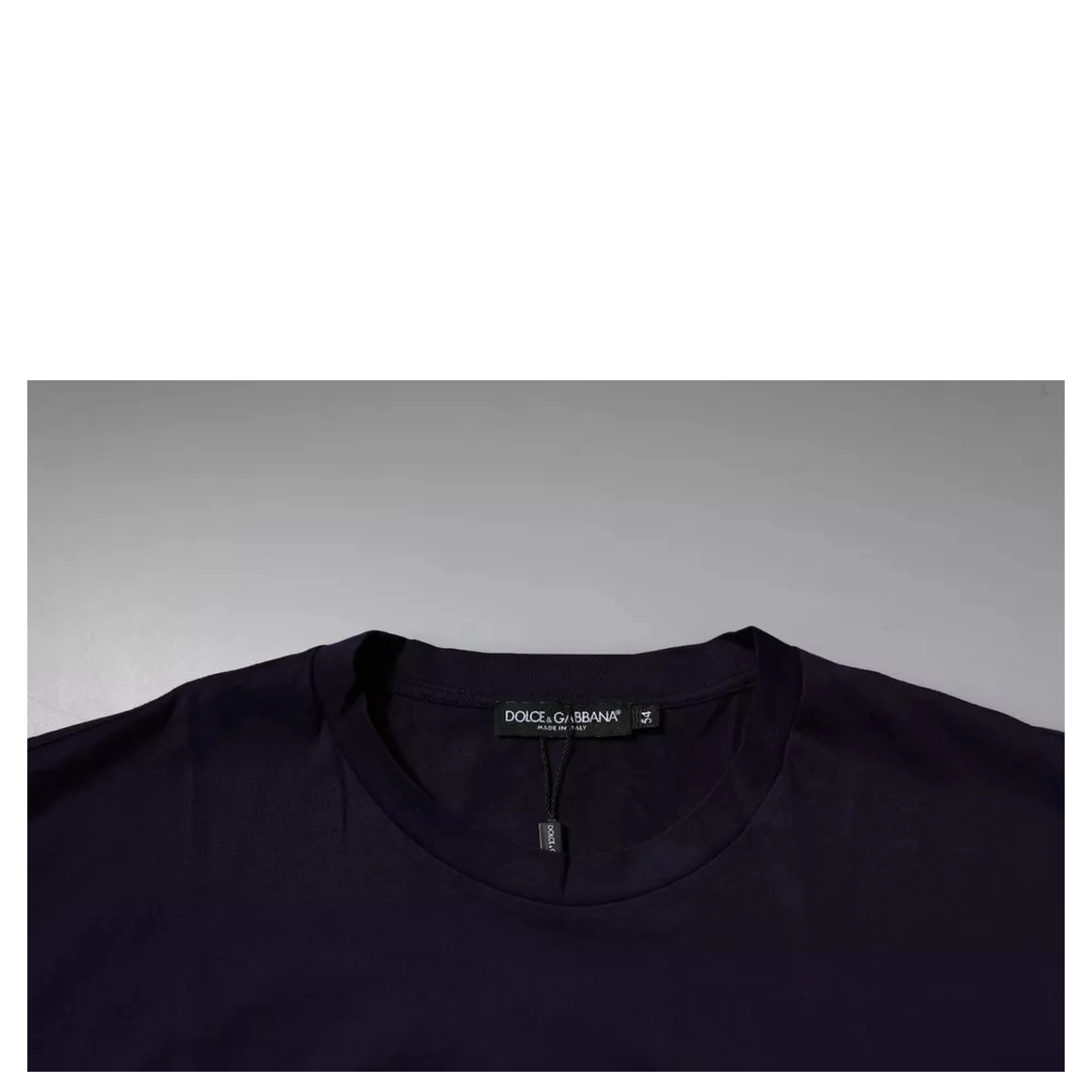 Navy Blue DG Logo Cotton Crew Neck T-shirt