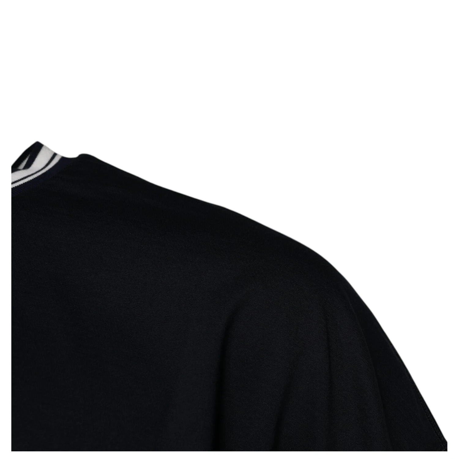 Dark Blue Logo Crown Cotton Crew Neck T-shirt