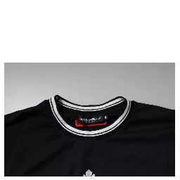Dark Blue Logo Crown Cotton Crew Neck T-shirt