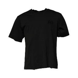 Black DG Logo Cotton Crew Neck T-shirt