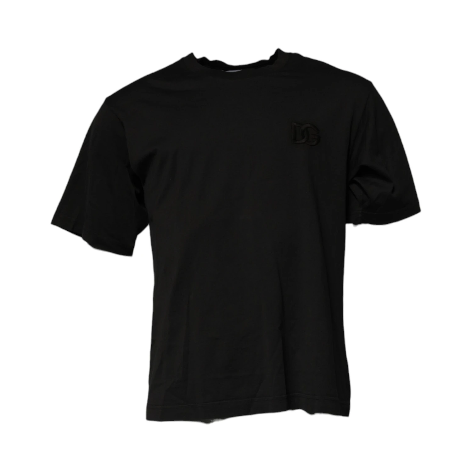Black DG Logo Cotton Crew Neck T-shirt