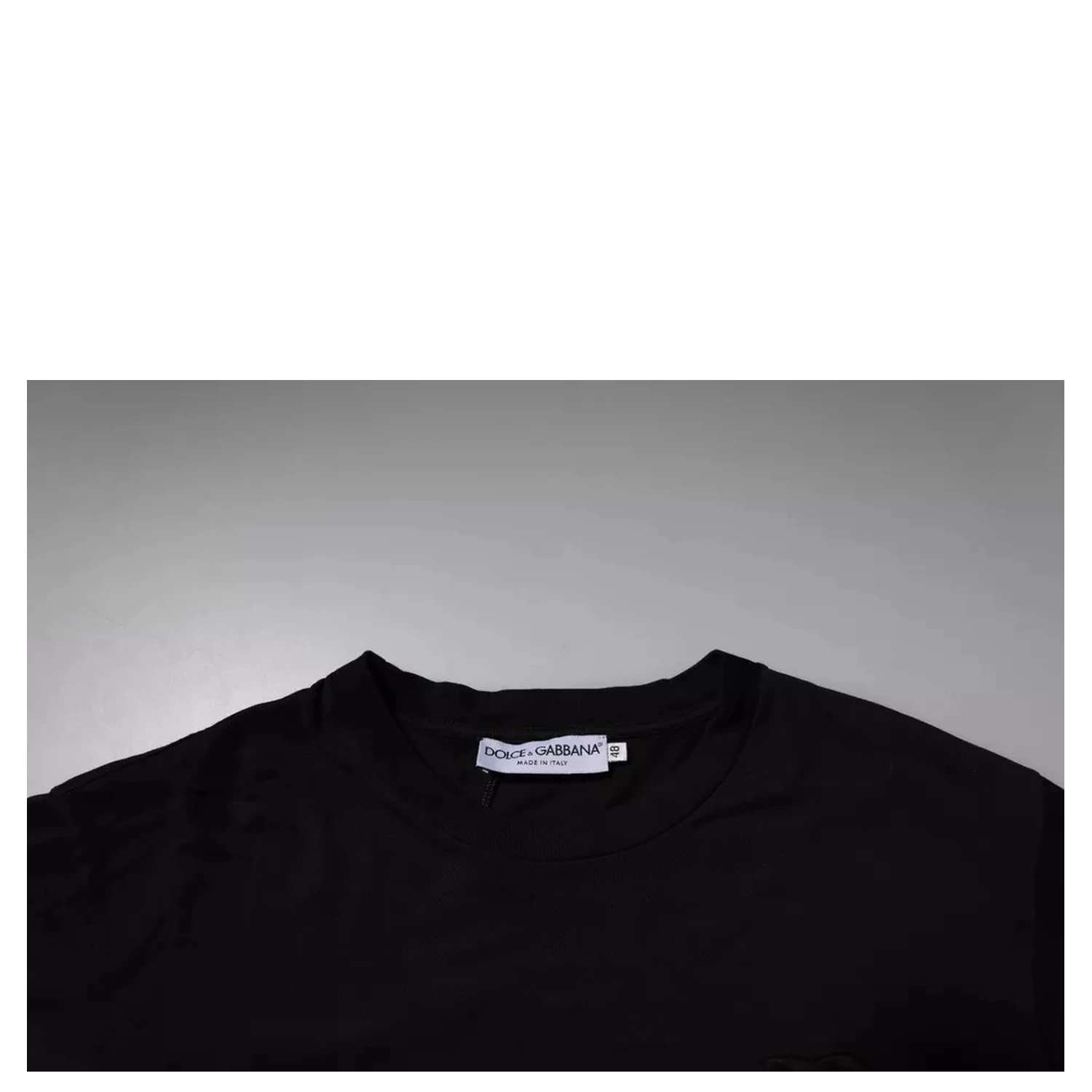 Black DG Logo Cotton Crew Neck T-shirt