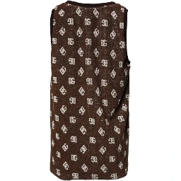 Brown Logo Monogram Cotton Crew Neck T-shirt