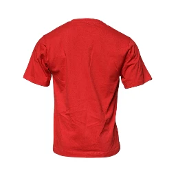 Red DG Logo Patch Cotton Crew Neck T-shirt