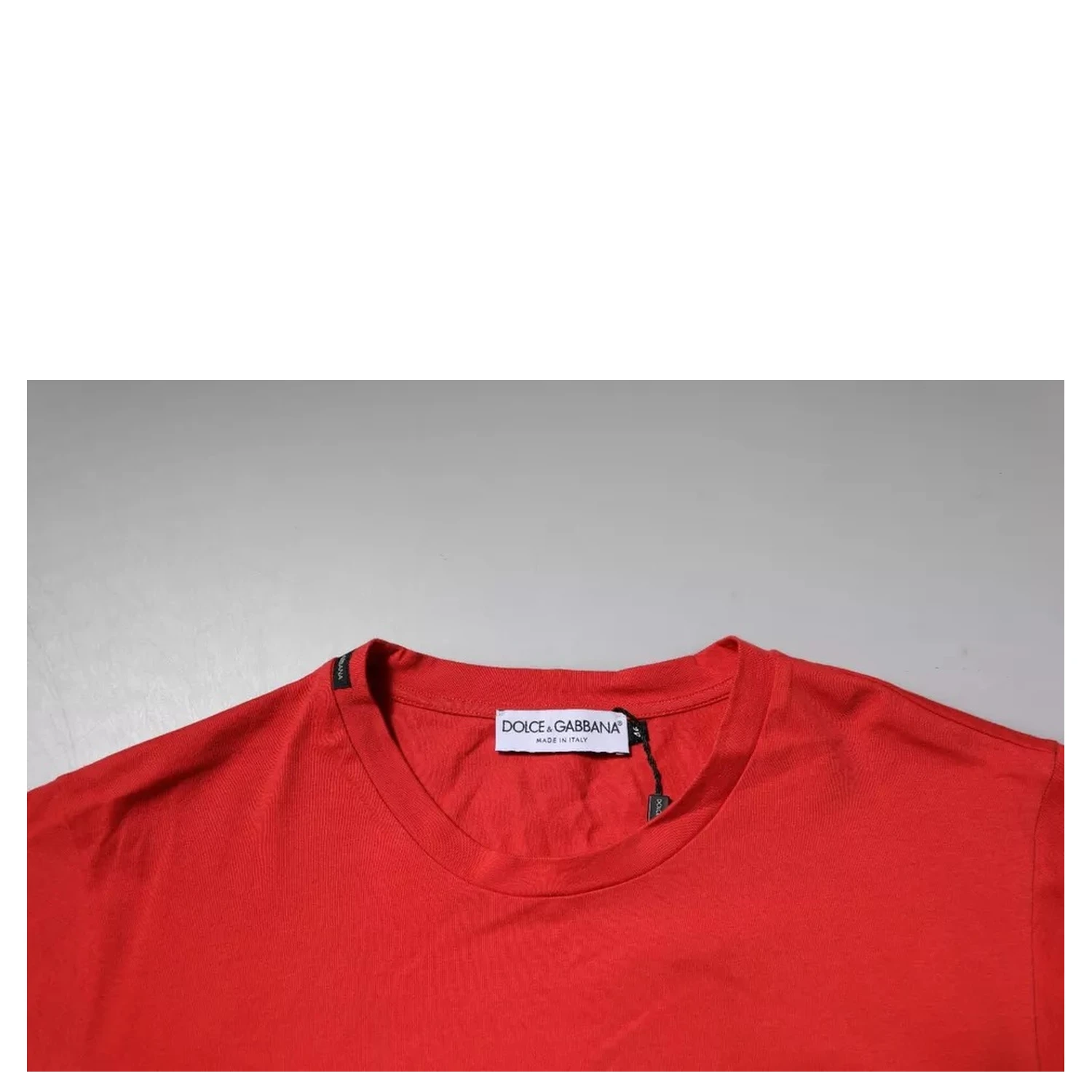 Red DG Logo Patch Cotton Crew Neck T-shirt