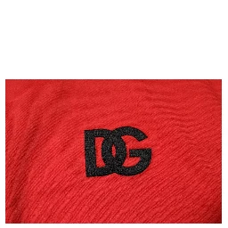 Red DG Logo Patch Cotton Crew Neck T-shirt