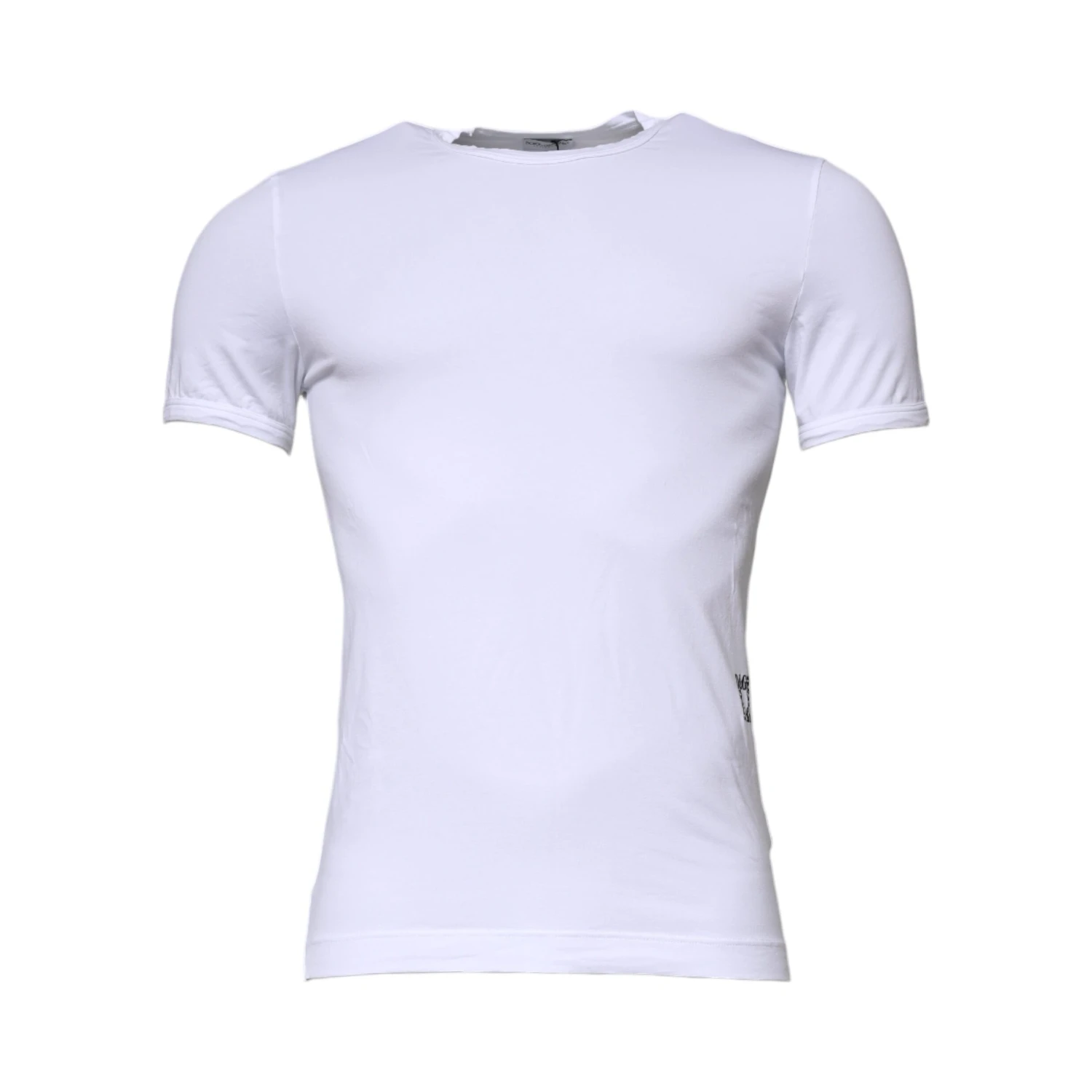 White Cotton Stretch Crewneck Underwear T-shirt