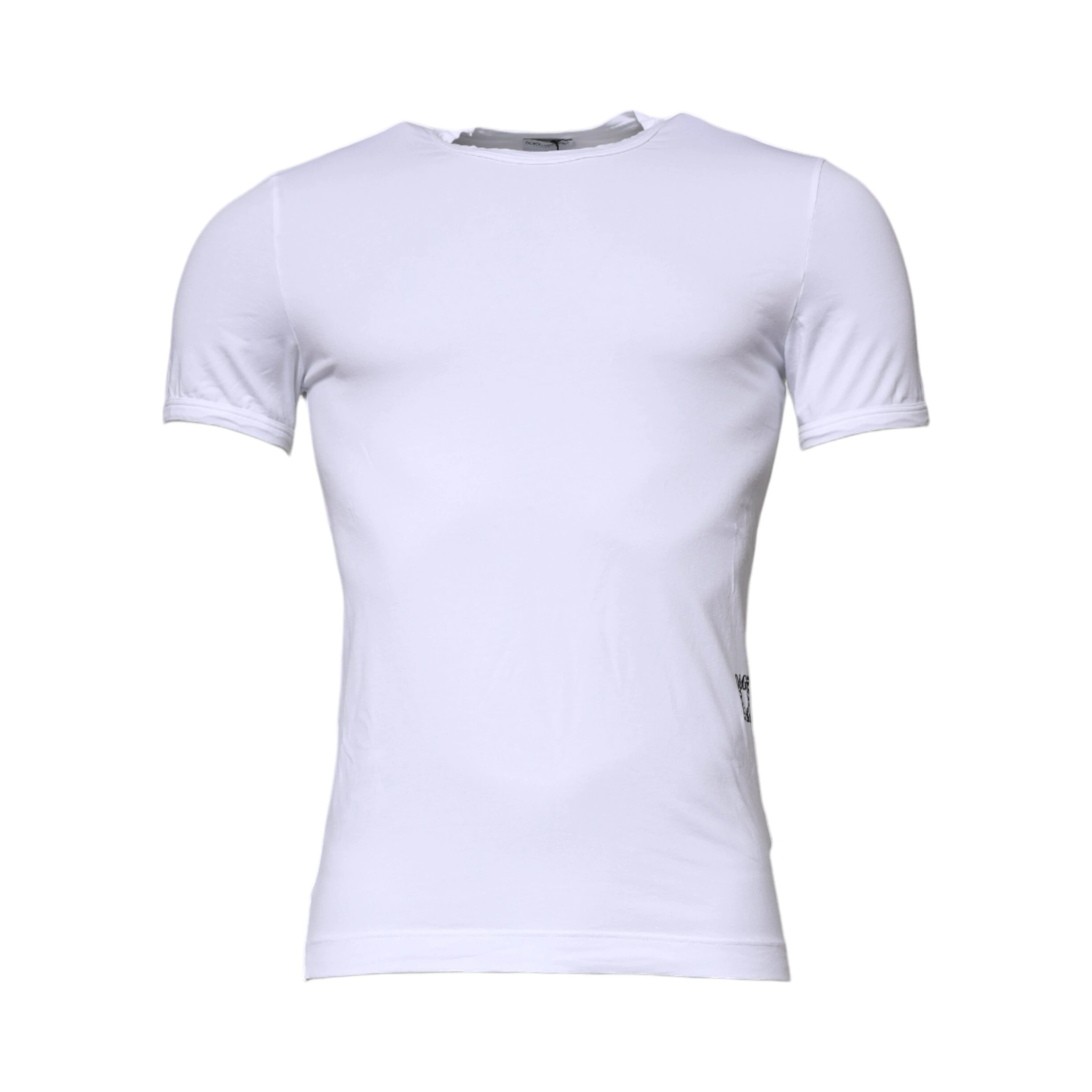 White Cotton Stretch Crewneck Underwear T-shirt