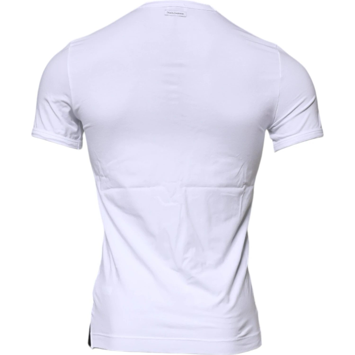 White Cotton Stretch Crewneck Underwear T-shirt