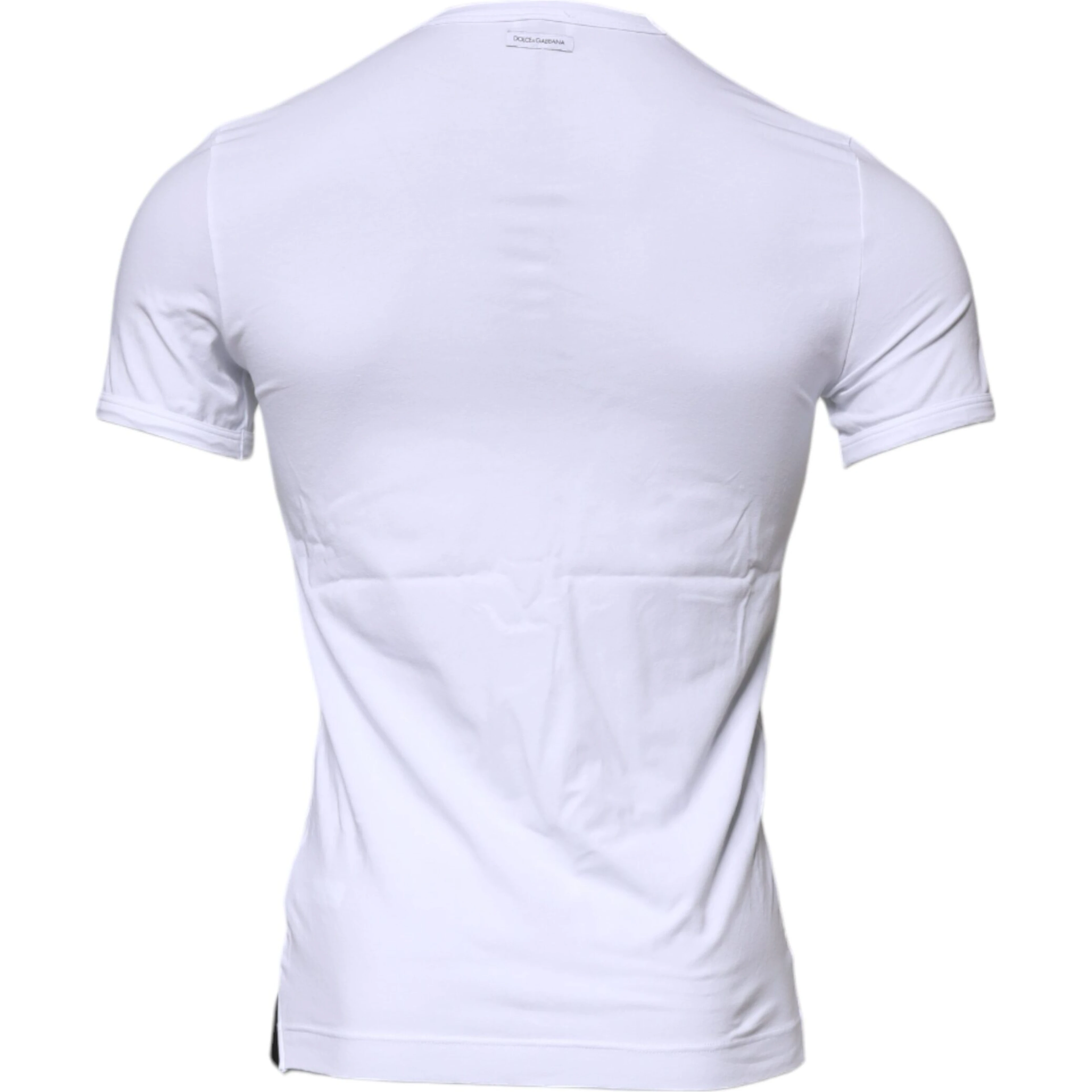 White Cotton Stretch Crewneck Underwear T-shirt