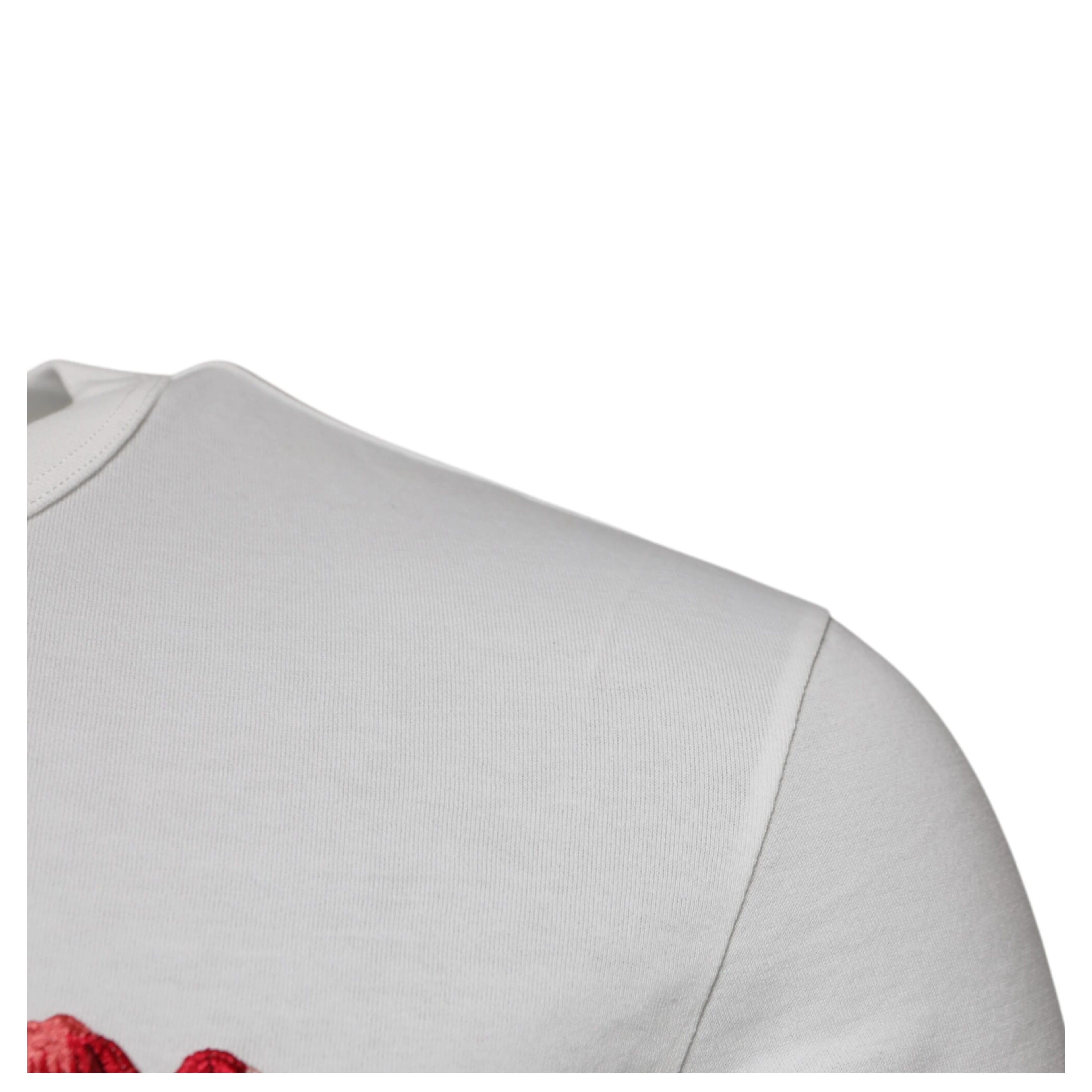 White Cotton Logo Floral Crew Neck T-shirt