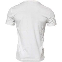 White Cotton Logo Floral Crew Neck T-shirt