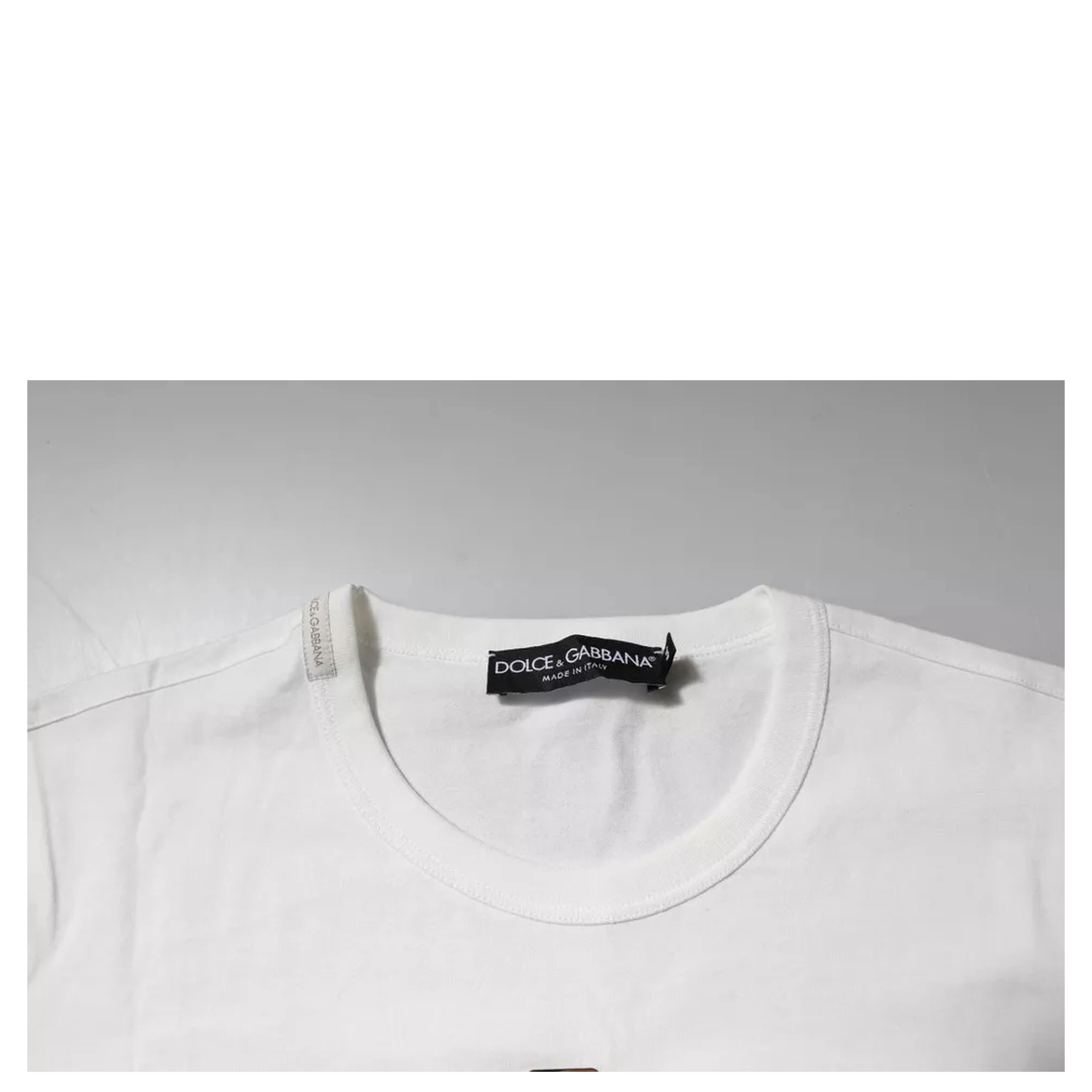 White Cotton Logo Floral Crew Neck T-shirt
