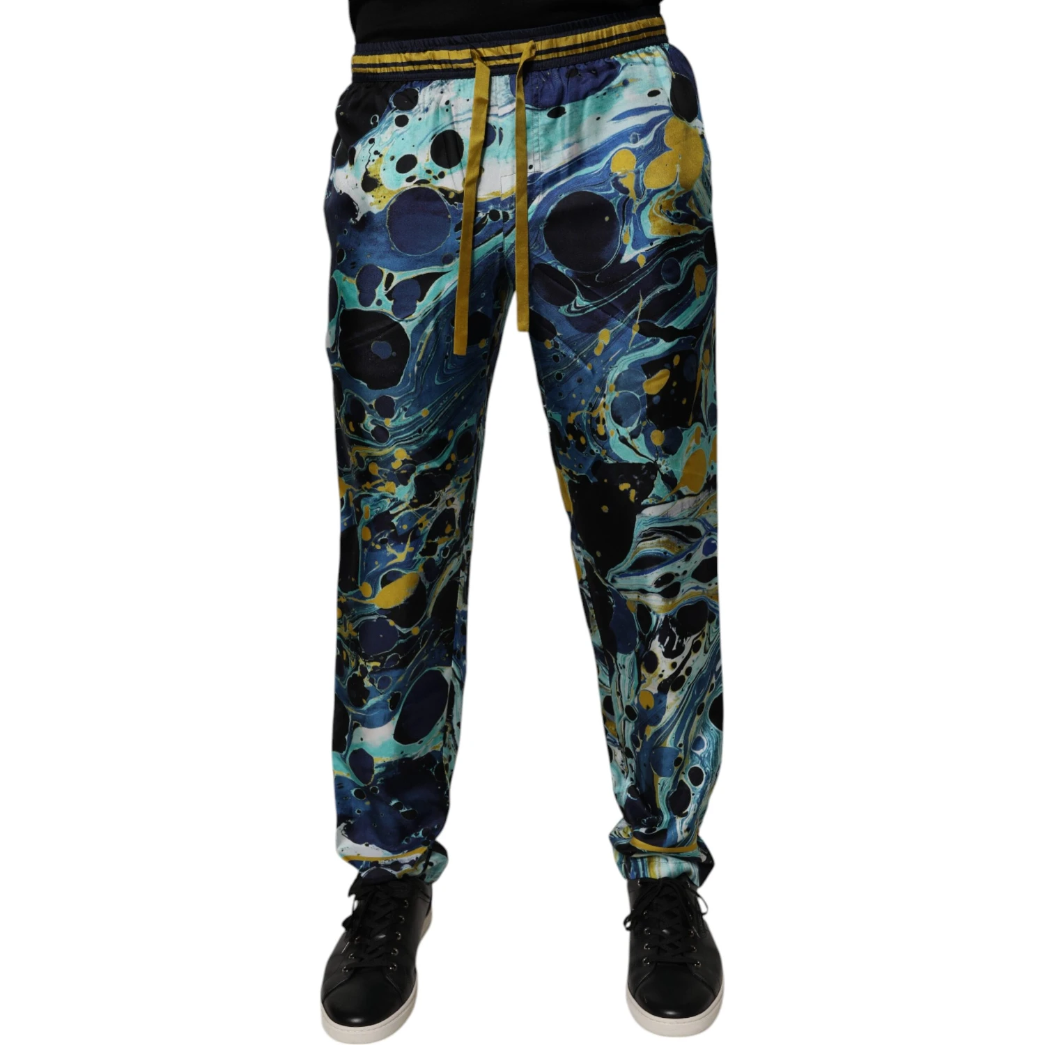 Multicolor Marble Print Jogger Sweatpants Pants