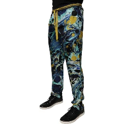Multicolor Marble Print Jogger Sweatpants Pants