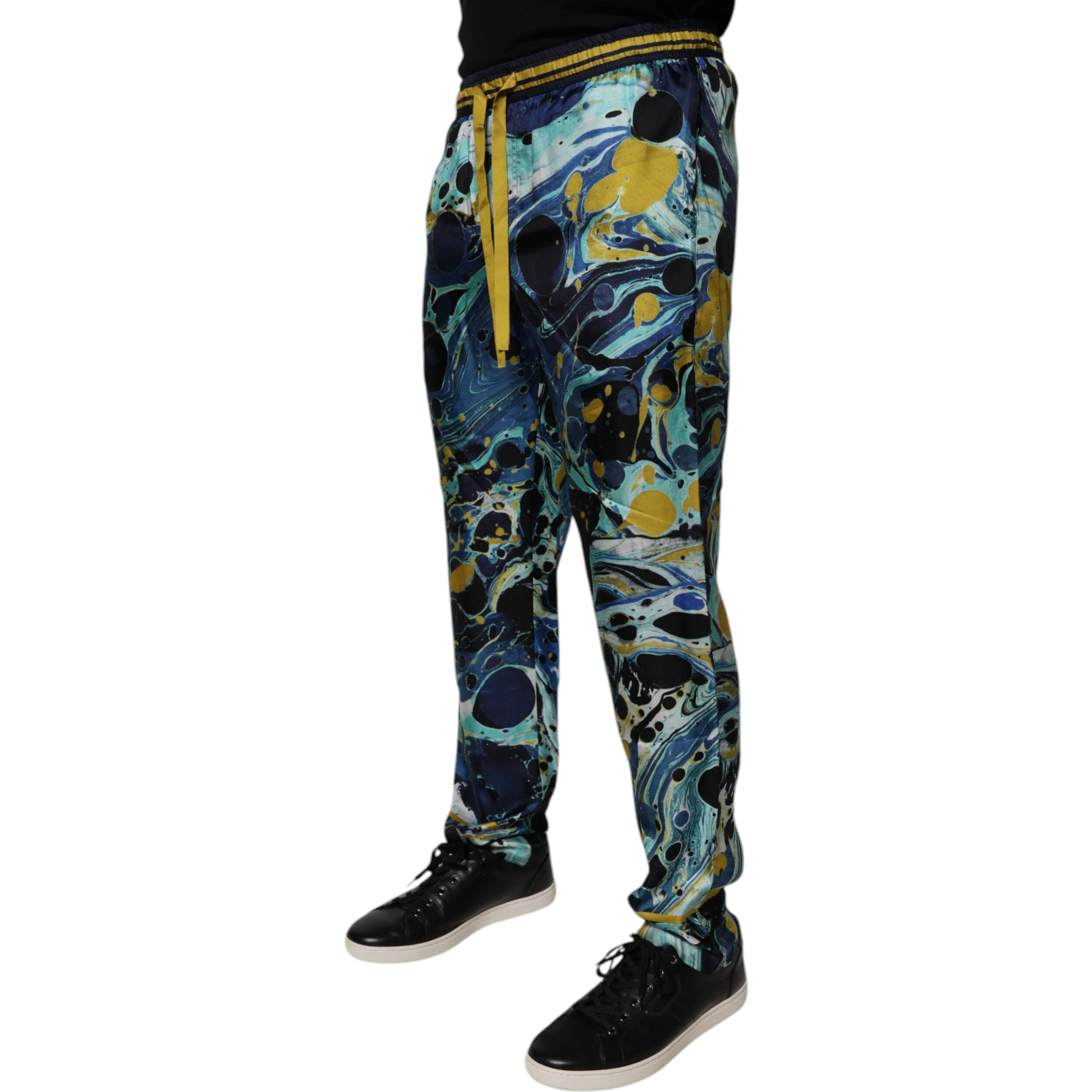 Multicolor Marble Print Jogger Sweatpants Pants