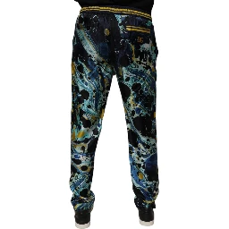 Multicolor Marble Print Jogger Sweatpants Pants