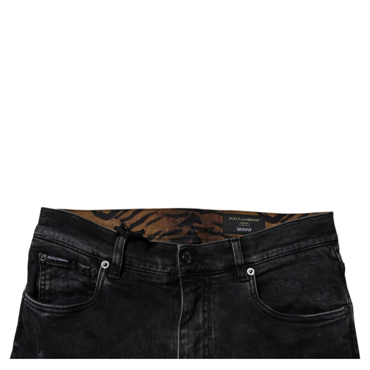 Black Tattered Cotton Skinny Men Denim Jeans