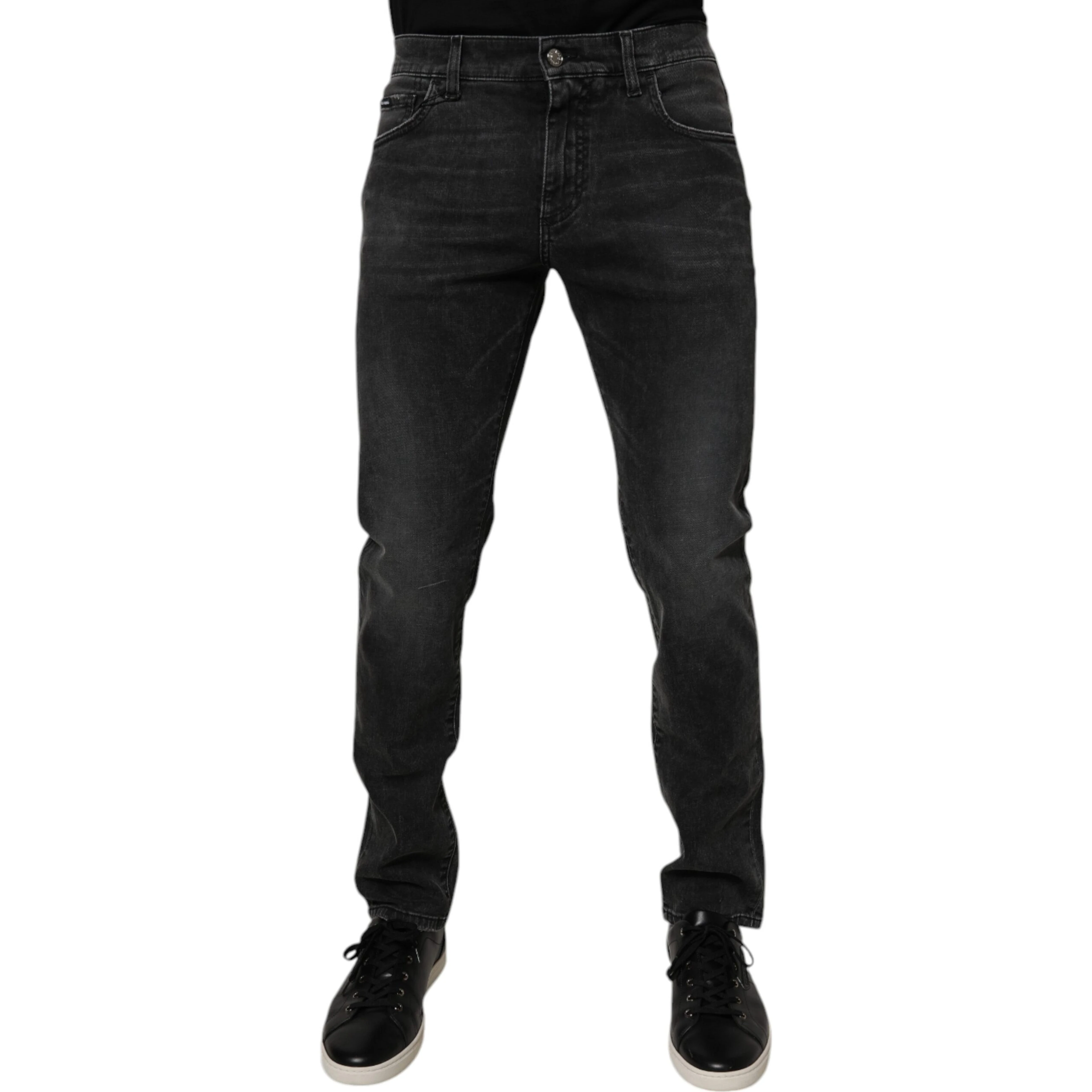 Black Cotton Stretch Skinny Men Denim Jeans