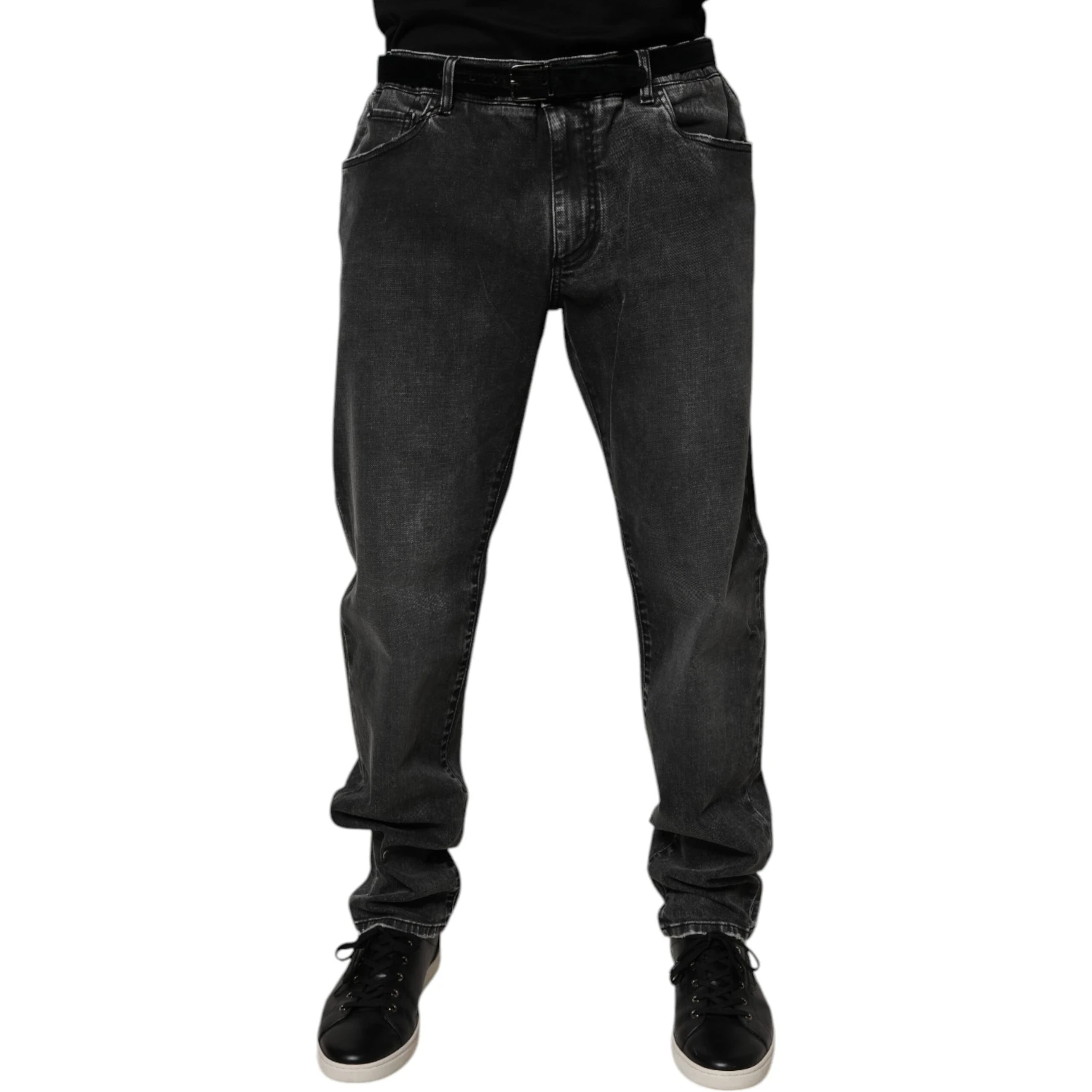 Black Cotton Stretch Skinny Men Denim Jeans