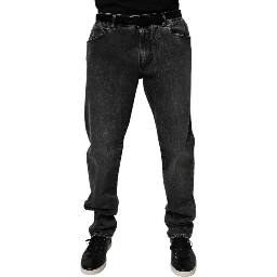 Black Cotton Stretch Skinny Men Denim Jeans