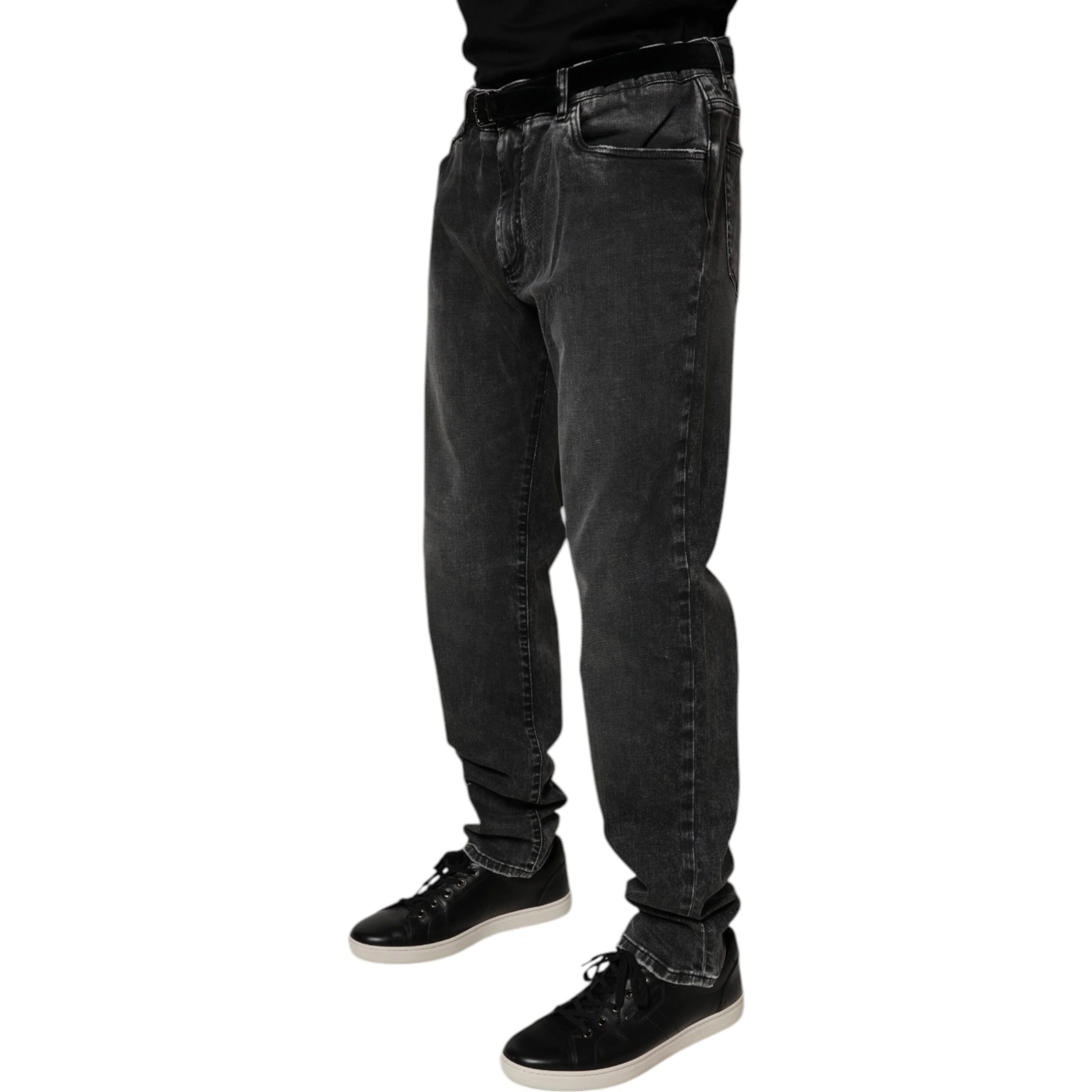 Black Cotton Stretch Skinny Men Denim Jeans