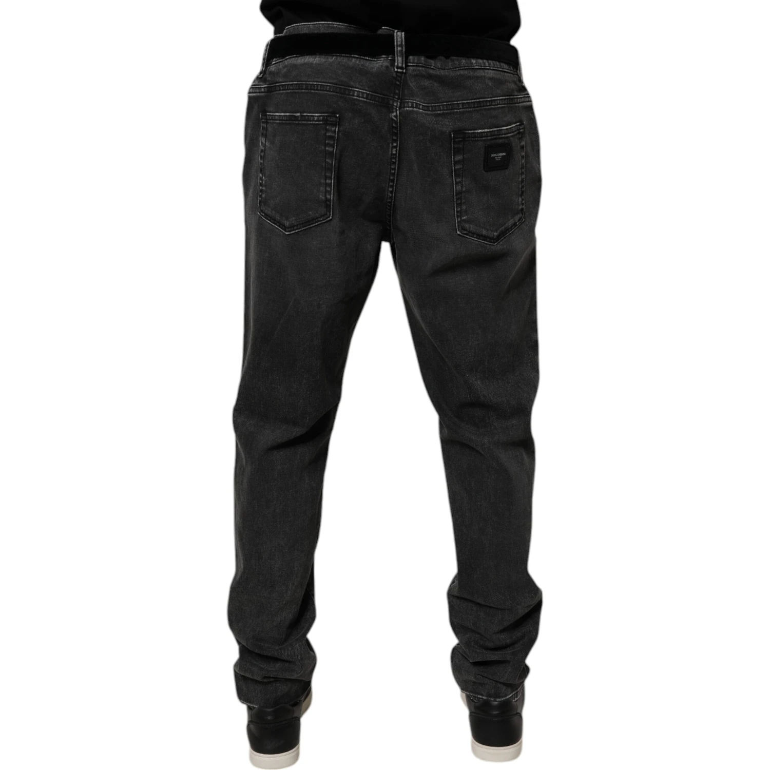 Black Cotton Stretch Skinny Men Denim Jeans