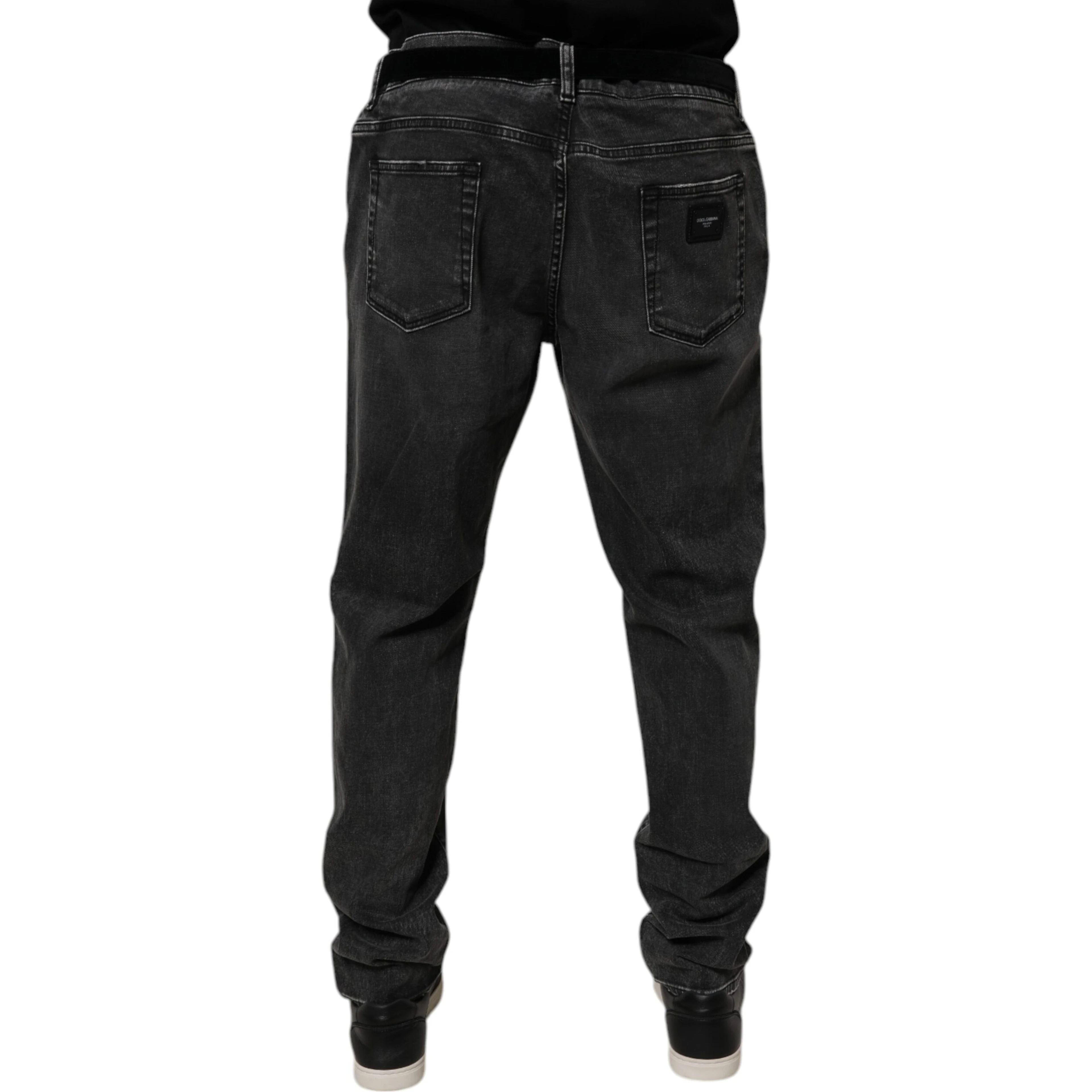 Black Cotton Stretch Skinny Men Denim Jeans