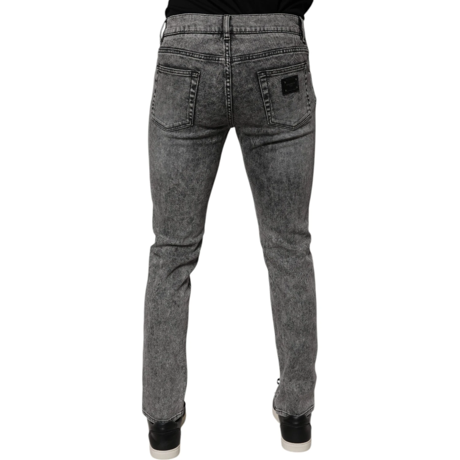 Dark Gray Washed Cotton Slim Fit Denim Jeans