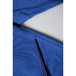 Blue Cotton Jogger Mid Waist Pants