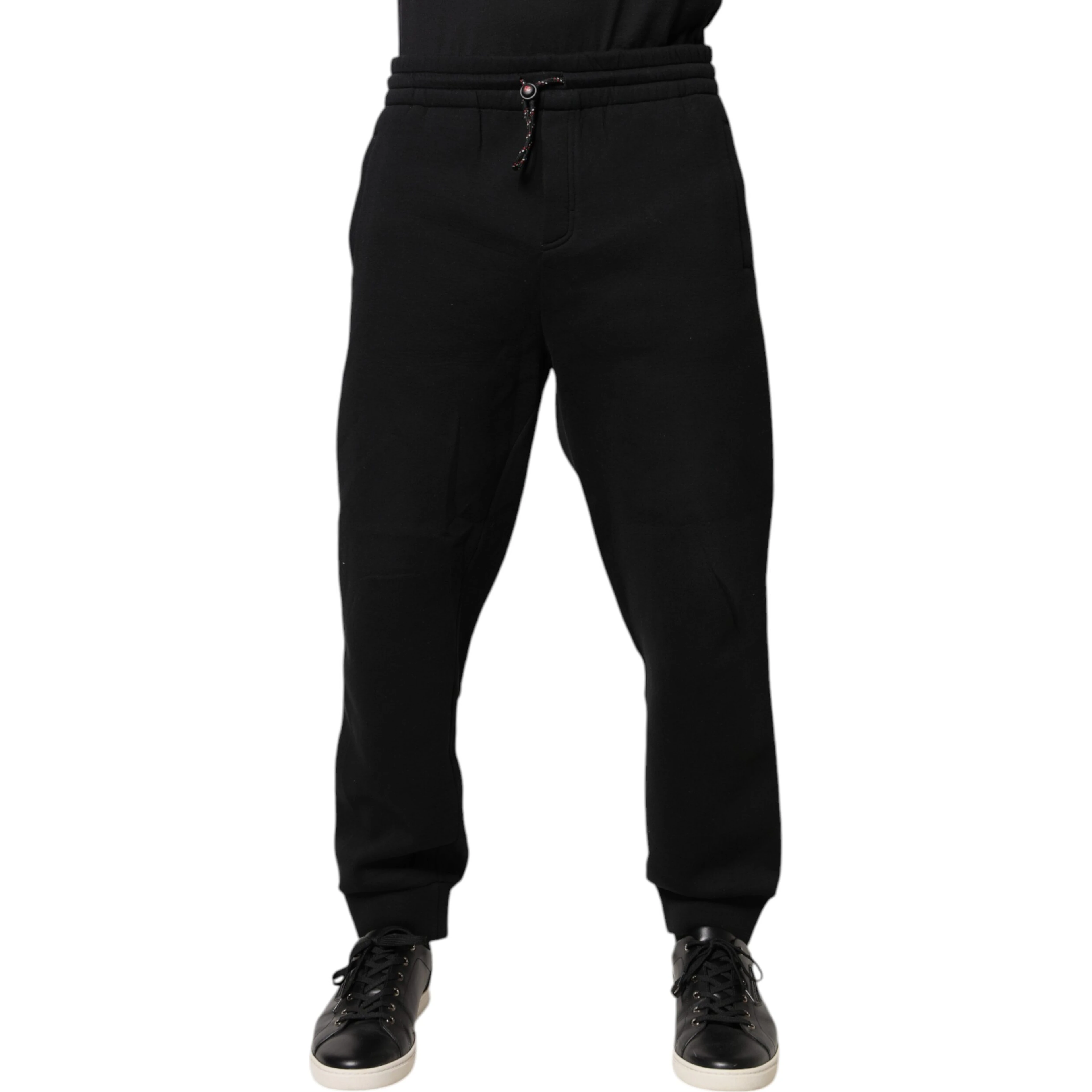 Black Logo Patch CottonJogger Sweatpants Pants