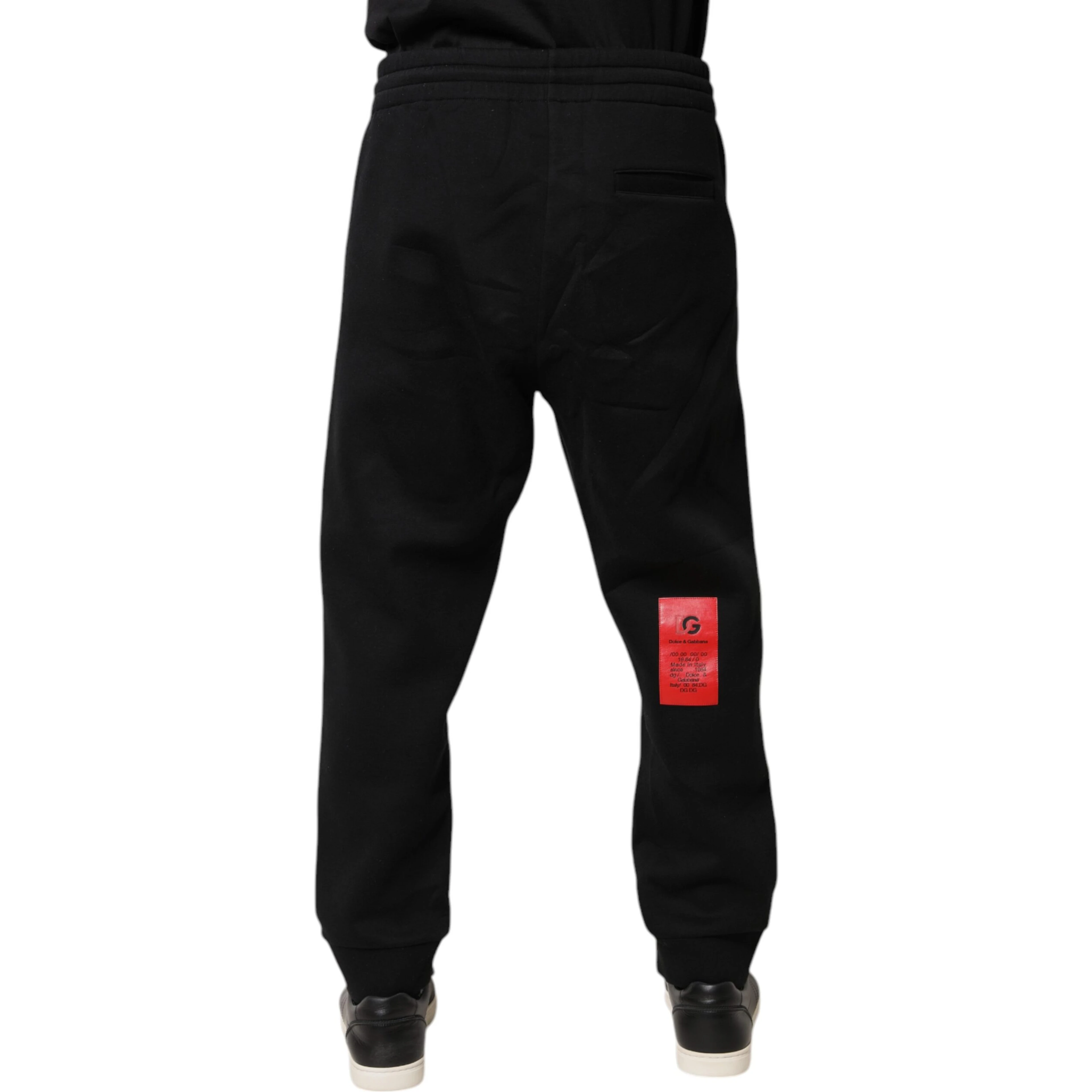 Black Logo Patch CottonJogger Sweatpants Pants