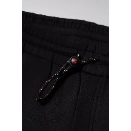 Black Logo Patch CottonJogger Sweatpants Pants