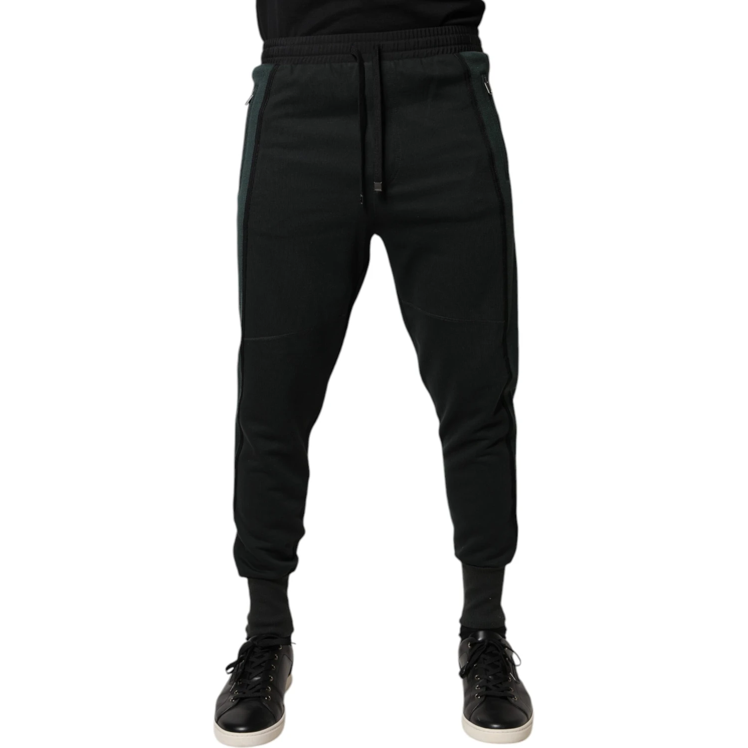 Black Cotton Blend Jogger Sweatpants Pants